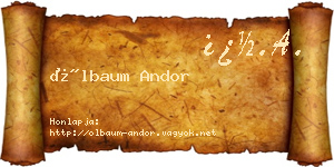 Ölbaum Andor névjegykártya